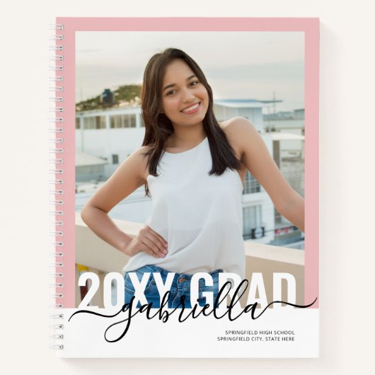 Graduatie Party Pink Guest Advice Book Modern Notitieboek (Voorkant)