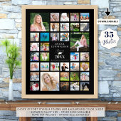 Graduatie Photo Collage CLASS OF Black Party Poster