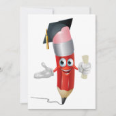 Graduatie Potlood Karakter met Diploma Kaart (Voorkant)