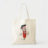 Graduatie Potlood Karakter met Diploma Tote Bag (Voorkant)