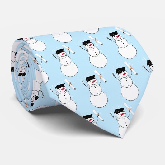 Graduatie Sneeuwman Kerstmis Stropdas (Opgerold)