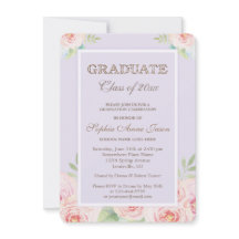 Graduatie van Chic Waterverf Flowers Party nodigt 