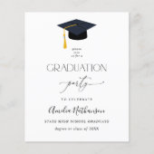 Graduatie van de begrotingspartij Afstuderen Pet Flyer (Voorkant)