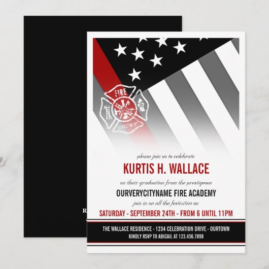 Graduatie van de brandweeracademie kaart (Voorkant / Achterkant)