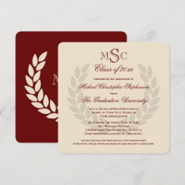 Graduatie van Monogram Square Classic Maroon Colle Kaart