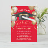 Graduatie van rode en gouden Petten Kaart (Staand voorkant)