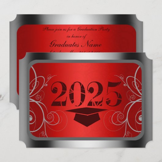 Graduatie van rode en zilveren Lijsten Kaart (Voorkant / Achterkant)