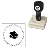 graduatiecap ROND RETOURADRES Rubberstempel (Gestempeld)