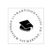 graduatiecap ROND RETOURADRES Rubberstempel (Afrduk)