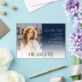 Graduatiefoto Script Grad Save the Date Acryl Uitnodigingen (Insitu (Huwelijk))