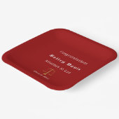Graduatiegoud Justitia rood Papieren Bordje (Gebogen)