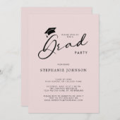 Graduatiepartij afstudeerder Pet Moderne Calligraf Kaart (Voorkant / Achterkant)