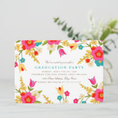 Graduatiepartij bloemen land Uitnodigen Kaart (Staand voorkant)