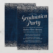 Graduatiepartij Chic Denim en Diamonds Kaart (Voorkant / Achterkant)