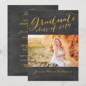 Graduatiepartij in het alkbord | Goudolie Kaart (Voorkant / Achterkant)