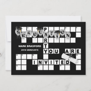 GRADUATIEPARTIJ/INVITATIE-PERSONALISEER- KROSSWORD KAART