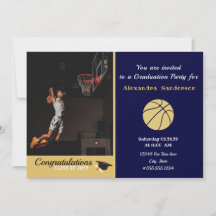 graduatiepartij Navy Blue en Gold Basketball