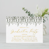 Graduatiepartij waterverf folie uitnodiging (Staand Voorkant)