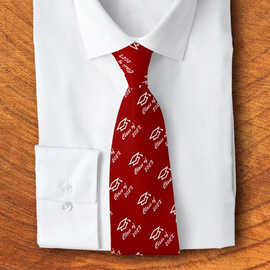 Graduatierode dop icon patroon klasjaar modern stropdas