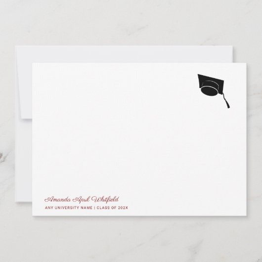 Graduatiescript Typografie Grad 2026 Mutse Notitiekaartje (Voorkant)