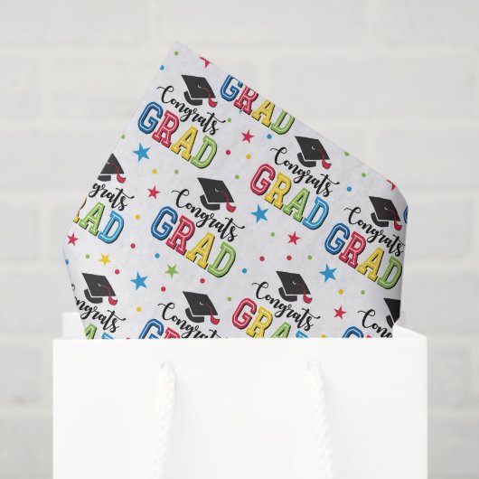 Graduatietissuepapier, gefeliciteerd afgestudeerde tissuepapier (Cadeauzakje)