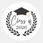 Graduating Class of 2026 Ronde Sticker (Voorkant)