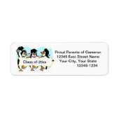 Graduating Dancing Penguins w/Banner Etiket (Voorkant)