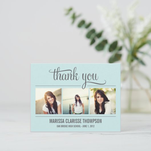 Graduating Year Graduation Thank You Card Briefkaart (Staand voorkant)