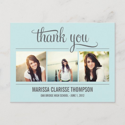 Graduating Year Graduation Thank You Card Briefkaart (Voorkant)