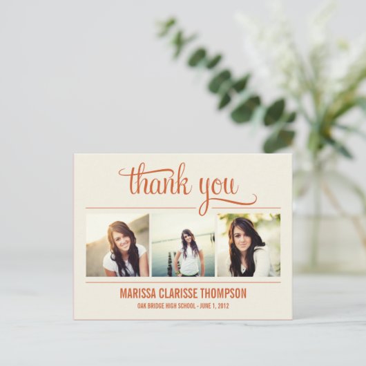 Graduating Year Graduation Thank You Card Briefkaart (Staand voorkant)