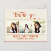 Graduating Year Graduation Thank You Card Briefkaart (Voorkant)