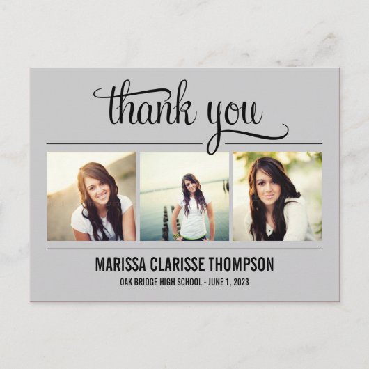 Graduating Year Graduation Thank You Card Briefkaart (Voorkant)