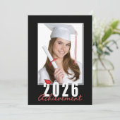 Graduation 2026 Achievement Photo Frame Kaart (Staand voorkant)