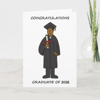 Graduation 2026 African American Male Holiday Card Feestdagen Kaart