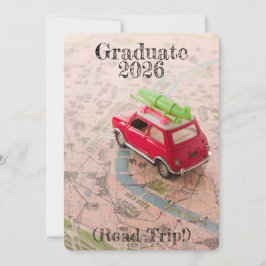 Graduation 2026 Announcement Road Trip Invitation Kaart