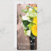 Graduation 2026 Custom Text Sunflower Announcement Kaart (Voorkant)