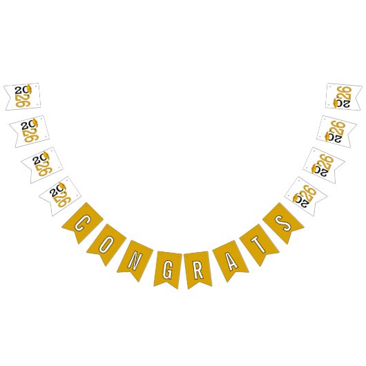 Graduation 2026 Gold and Black  Vlaggetjes (Alle)