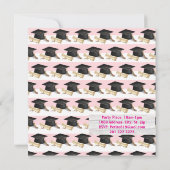 Graduation 2026 Invitation Pink Stripe Kaart (Achterkant)
