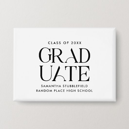Graduation 2026 Modern Grad Party Button (Voorkant)