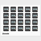 Graduation 2026 Neon Sign On Brick Vierkante Sticker (Vel)