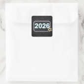 Graduation 2026 Neon Sign On Brick Vierkante Sticker (Tas)