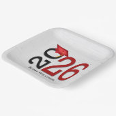 Graduation 2026 Red and Black On Whitewashed Wood Papieren Bordje (Gebogen)