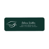 Graduation 2026 Script Green Return Address Etiket (Voorkant)