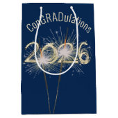 Graduation 2026 Sparklers On Blue Medium Cadeauzakje (Voorkant)