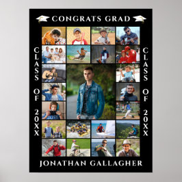 Graduation 23 Photo Collage Congrats Grad Poster