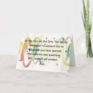 Graduation Advice Watercolor Card Kaart