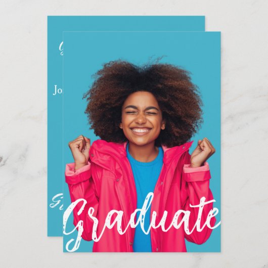 Graduation Annoucement Photo Flat Card (Voorkant / Achterkant)