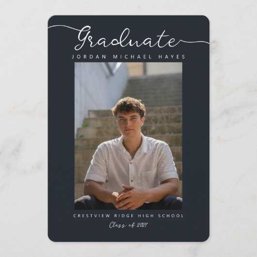 Graduation Announcement and Invitation with Photo Kaart (Voorkant)