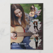 Graduation Announcement | Blue Floral Photo Design Kaart (Achterkant)