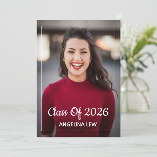 Graduation Announcement Card Template Aankondiging (Staand voorkant)